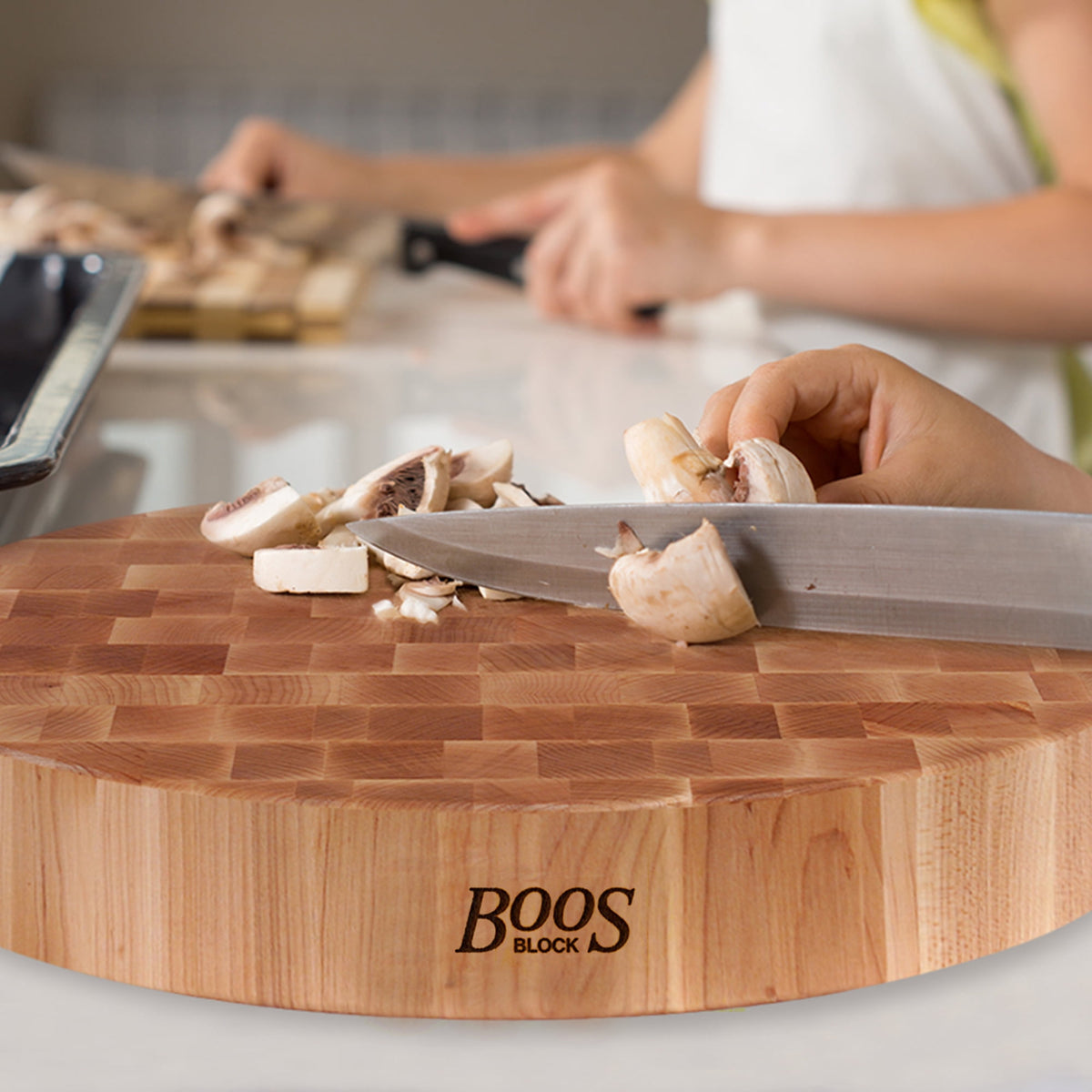 John Boos CCB Reversible Wood Chopping Board, 18" x 18" x 3", Cherry