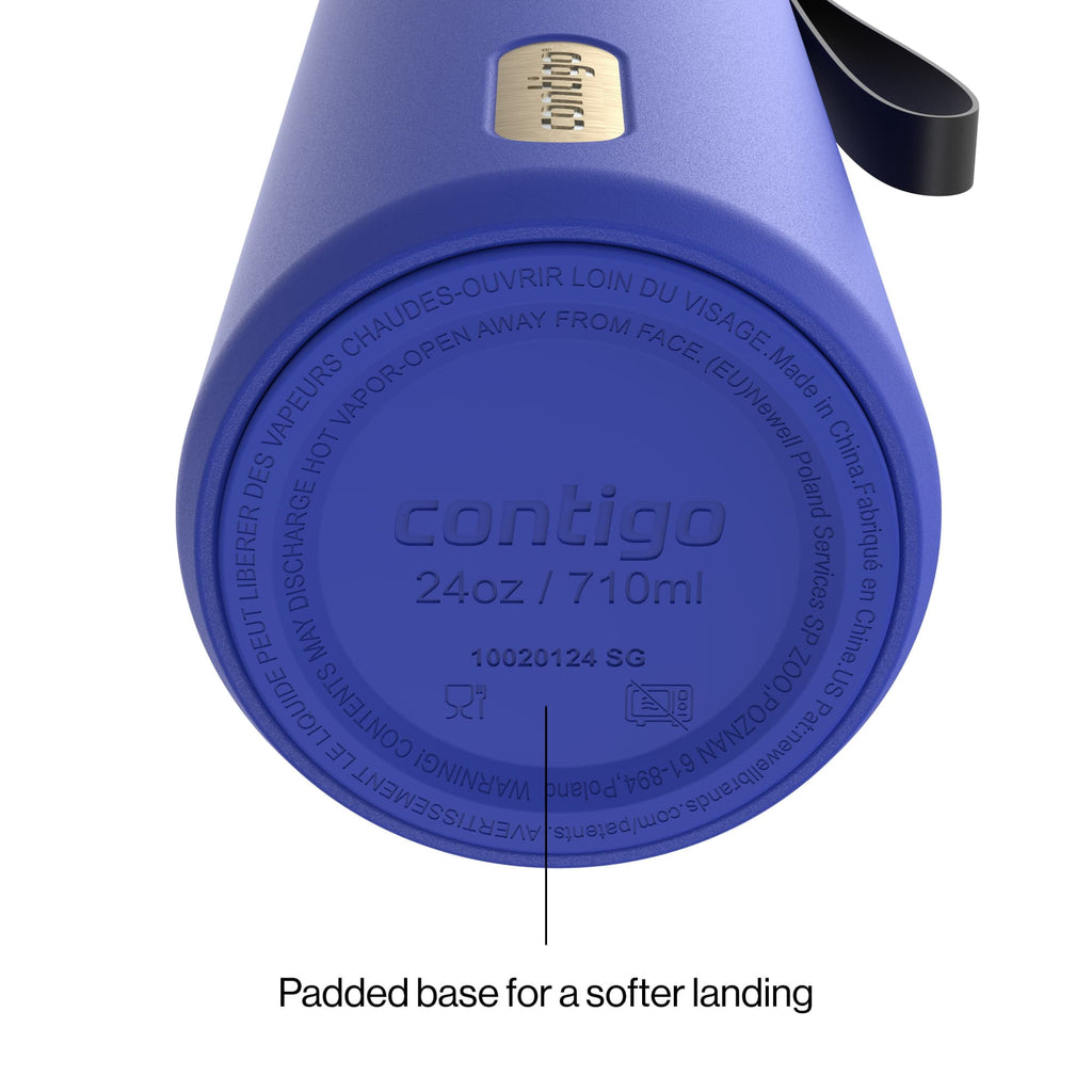 Contigo 24oz SnapSeal Insulated Stainless Steel Water Bottle with Straw, Licorice Black/Bronze