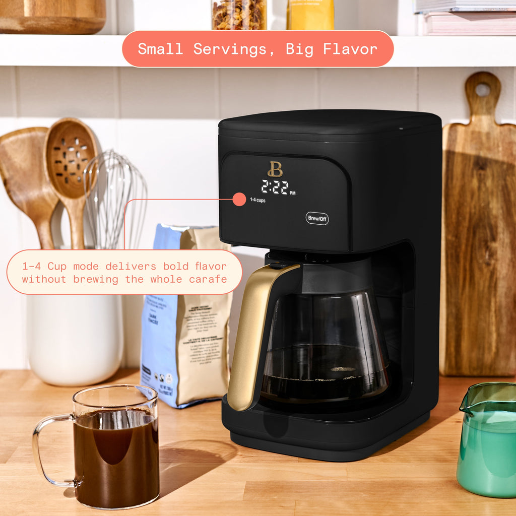 Beautiful by Drew Barrymore 12-Cup Programmable Coffee Maker, White Icing