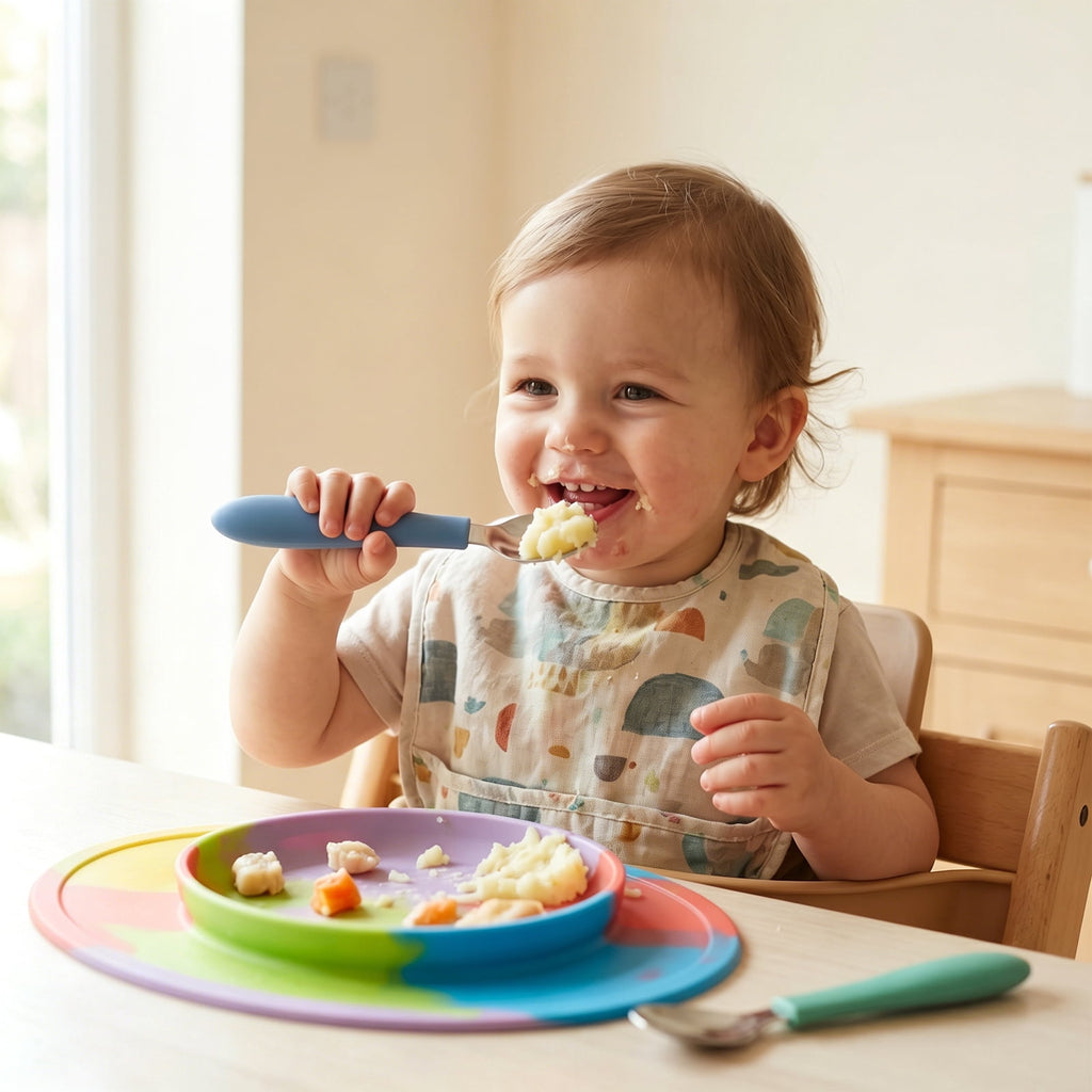 Jetcloudlive 10 Pieces Kids Silverware Set, Stainless Steel Toddler Utensils, Rainbow Kids Cutlery Set, Kids Forks and Spoons Includes 5 Forks, 5 Spoons