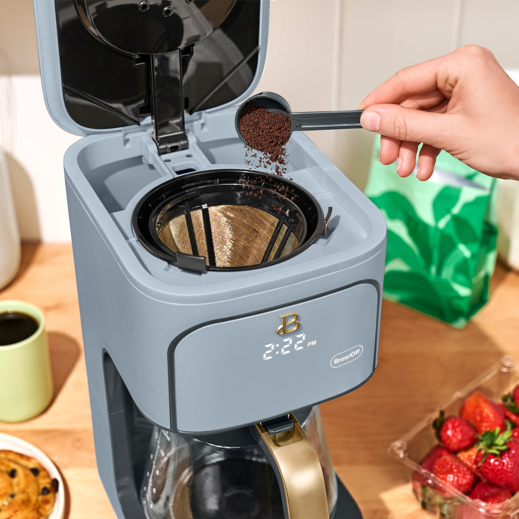 Beautiful by Drew Barrymore 12-Cup Programmable Coffee Maker, White Icing