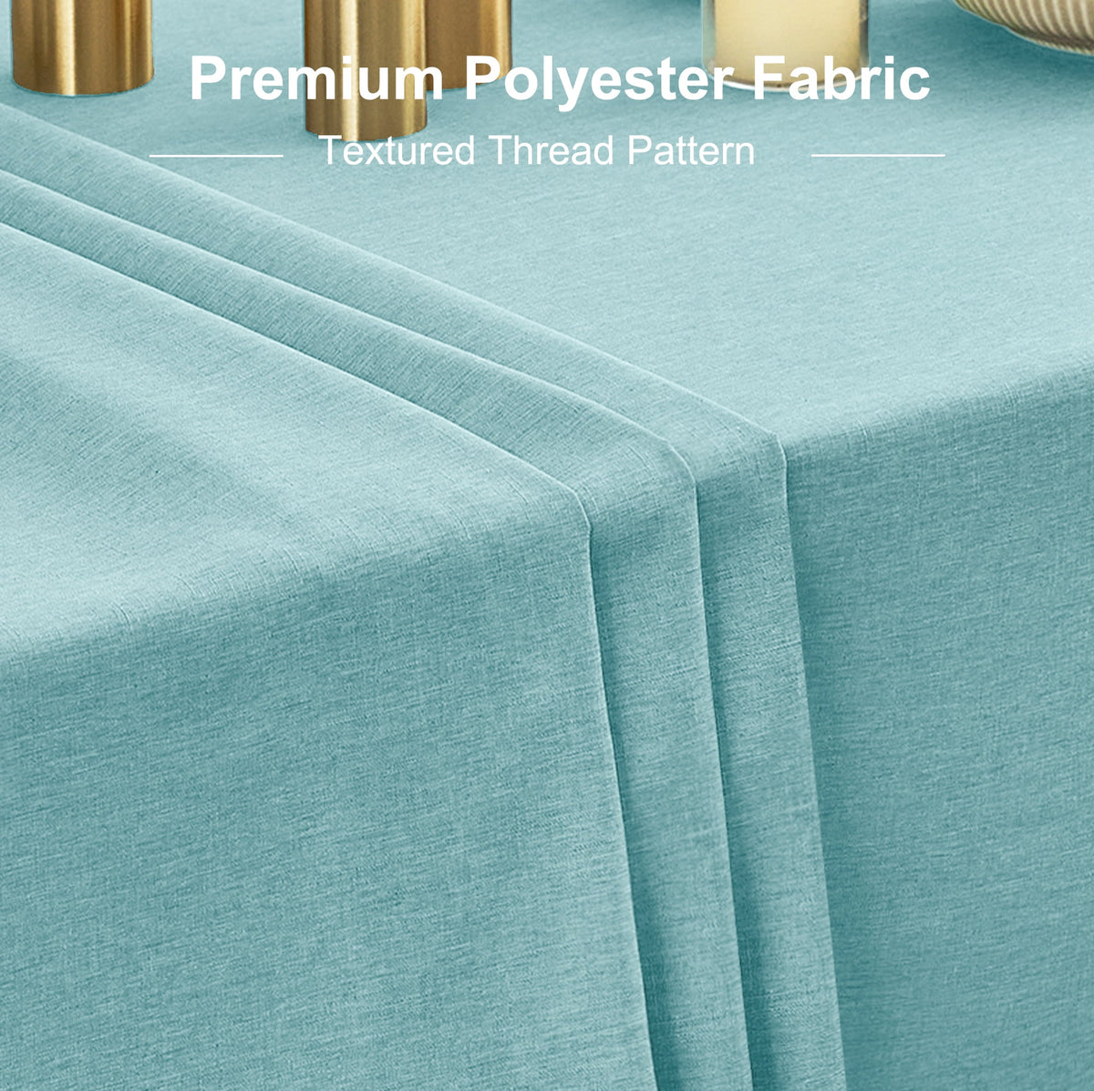 Inosoo Faux Linen Textured Rectangle Tablecloth - 60 x 84 inch Waterproof & Machine Washable Linen-Look Cloth Table Cover, White