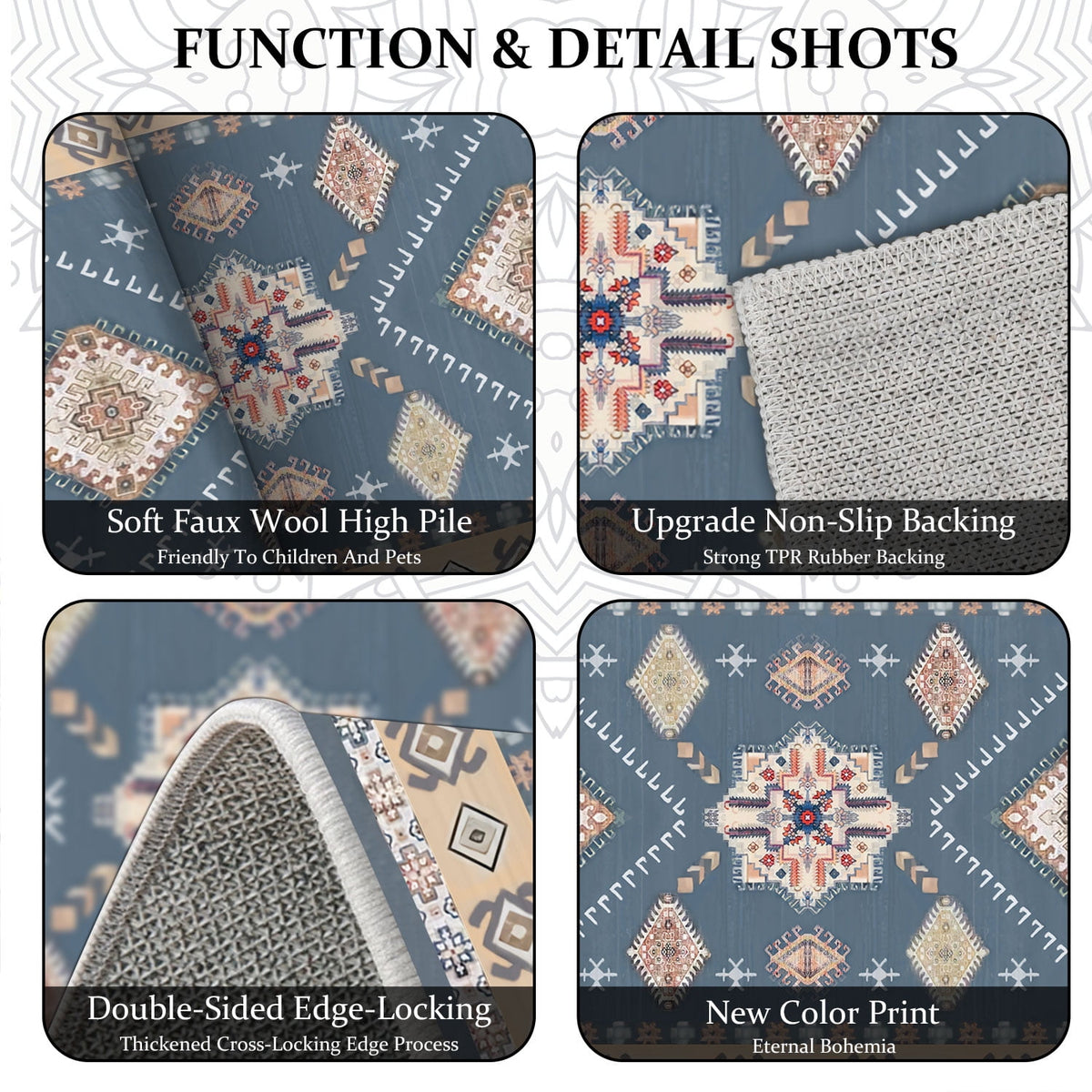TECHVIDA Kitchen Rug Set 3 Piece,Non Slip Machine Washable Kitchen Mats, Farmhouse Hallway Doormat for Home Floor and Living Room,Gray