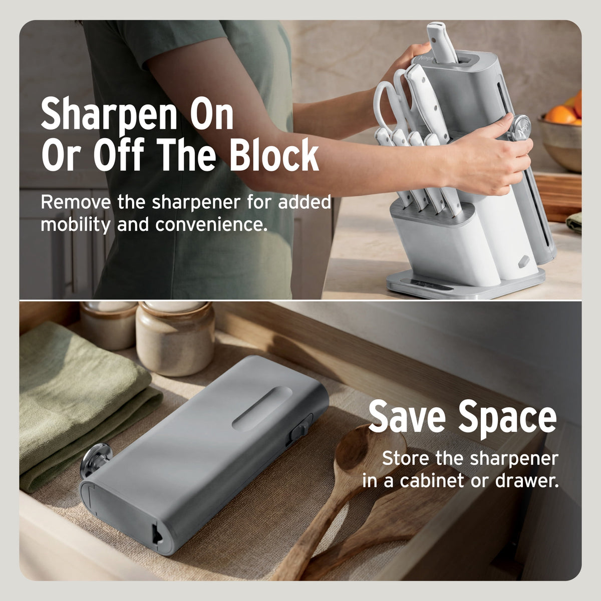 Ninja NeverDull Razor-Sharp 11-Piece Knife System with Removable Sharpener, Laser-Cut Blades, NK12011BL1, Cyberspace