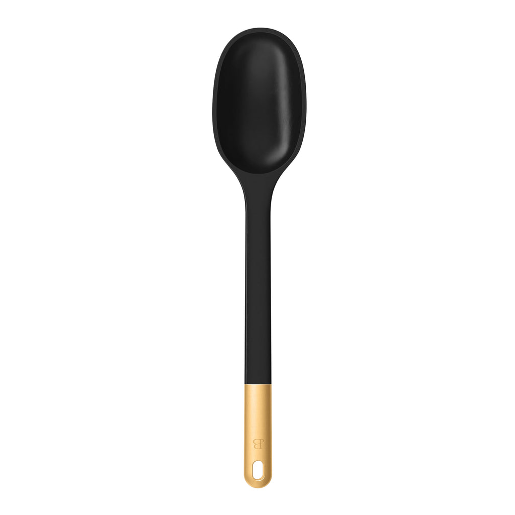 Beautiful 6-Piece Silicone Kitchen Tool Set with Ceramic Crock, Chocolate by Drew Barrymore
