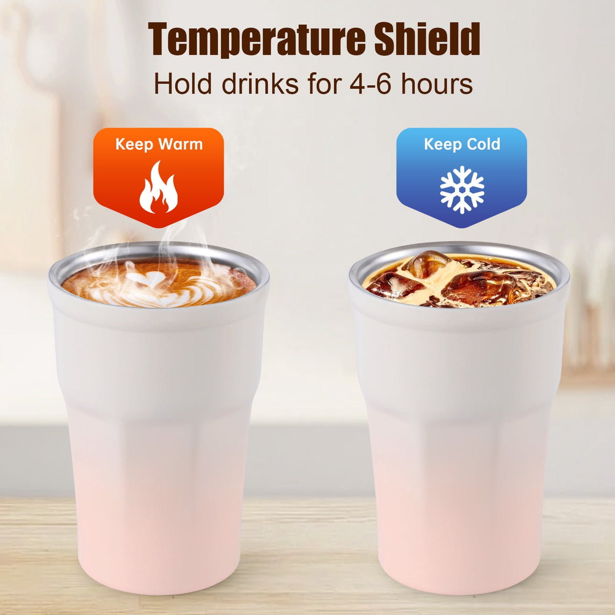 Ochapa 360 ML/12oz Coffee Tumbler, Double Walled Stainless Steel Insulated Travel Coffee Mug