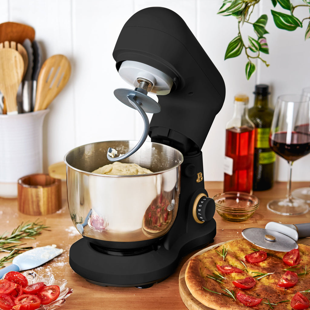 Beautiful 3.5 Qt Stand Mixer with Flat Beater, Dough Hook, Balloon Whisk, Chocolate by Drew Barrymore
