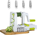 5-Blade Vegetable Spiralizer for Veggie Noodles,Kitchen Slicer with 4 Interchangeable Blades for Carrots, Potatoes, Cucumbers, and Luffa,White