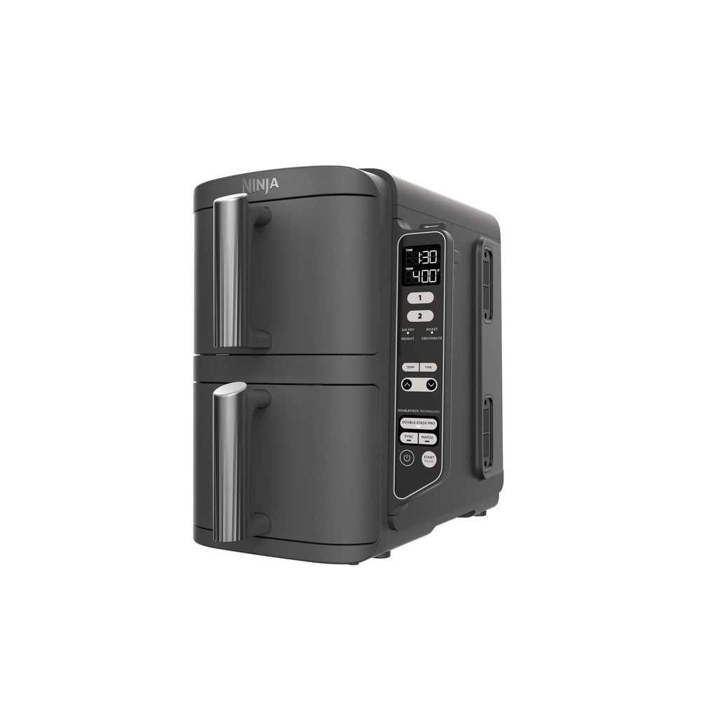 Ninja DoubleStack Air Fryer 8-Qt, 2 Baskets, Cook 4 Foods at Once, Space Saving, 4-in-1, SL200 Black