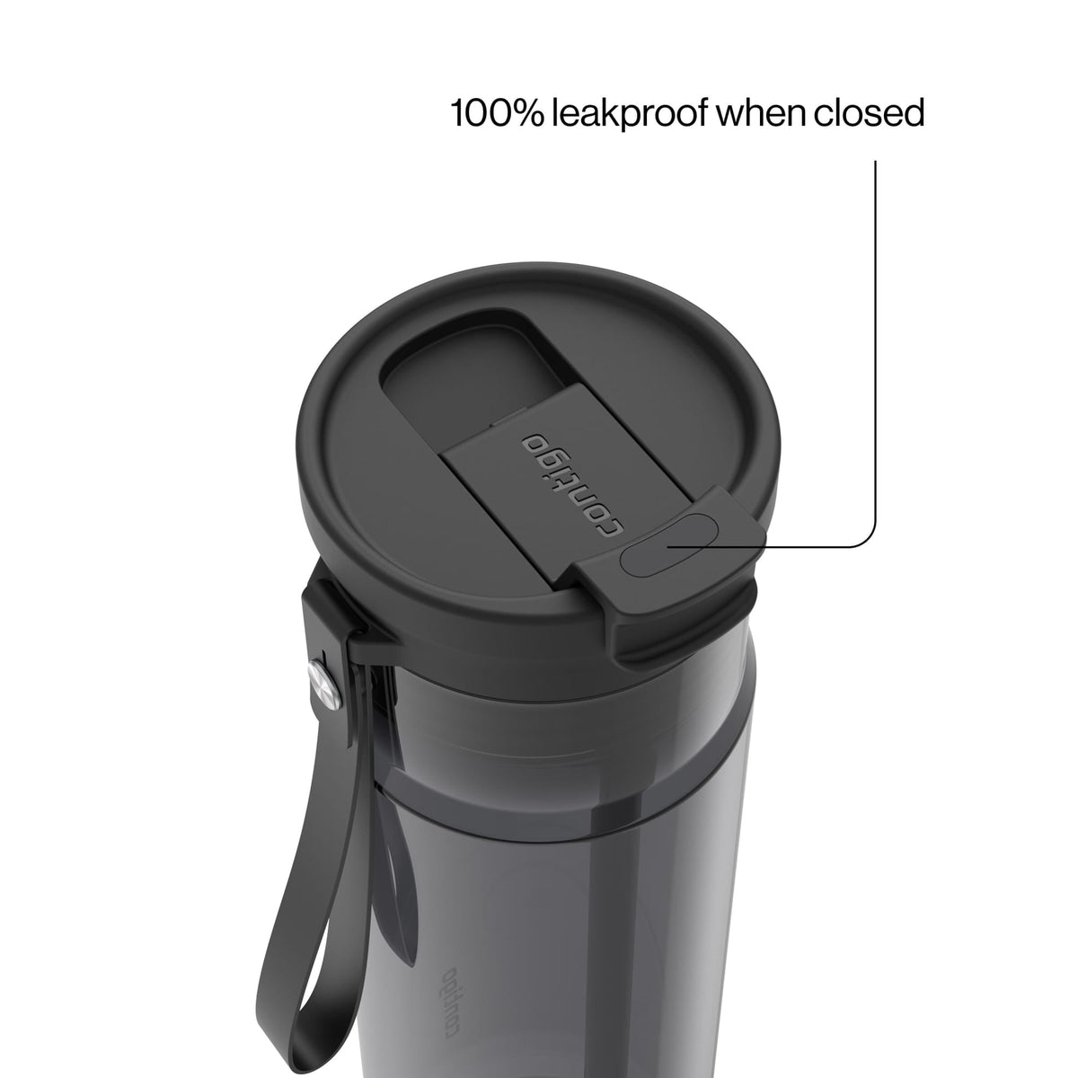 Contigo 28oz DualSip Plastic Water Bottle with Built-In Straw and Drink Opening, Licorice Black/Clear