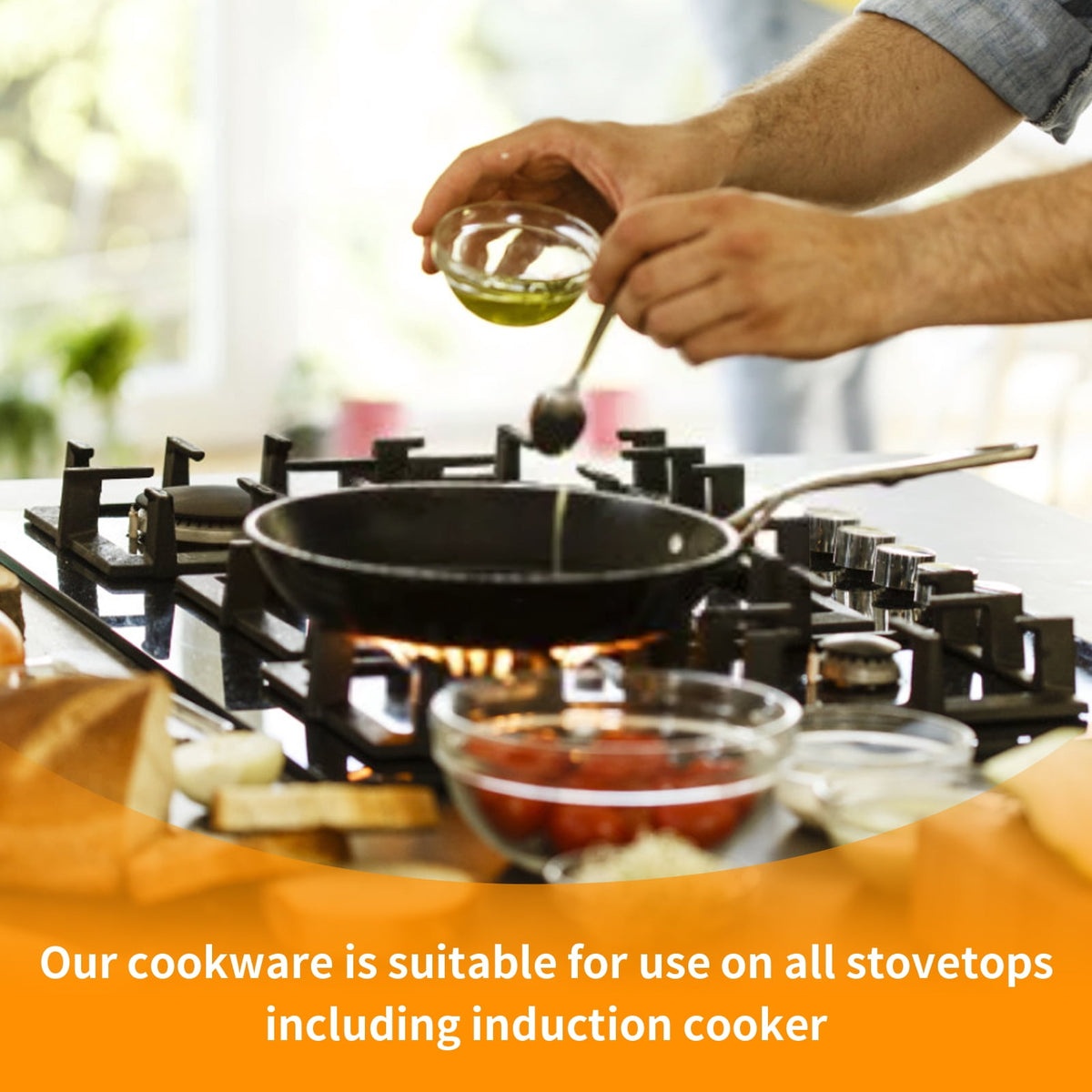 Tebru 12 Piece Nonstick Stainless Steel Cookware Set, Glass