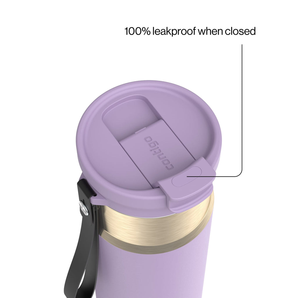 Contigo 24oz DualSip Insulated Stainless Steel Water Bottle with Built-In Straw and Drink Opening, Abyss Blue/Silver