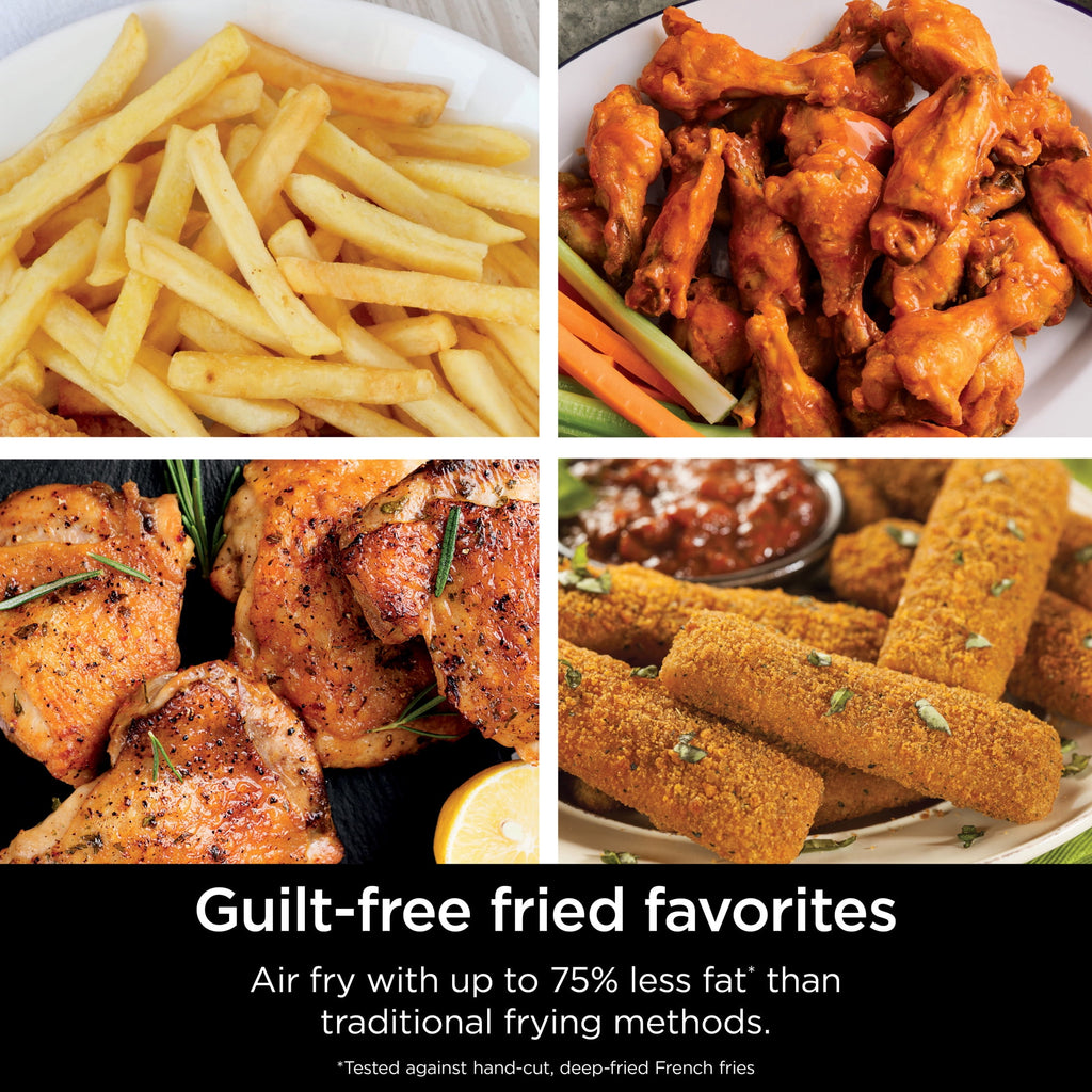 Ninja Foodi Air Fryer 7-Qt, DualZone FlexBasket, 6-in-1, Smart Finish, Cook 2 Foods 2 Ways, DZ071 Black