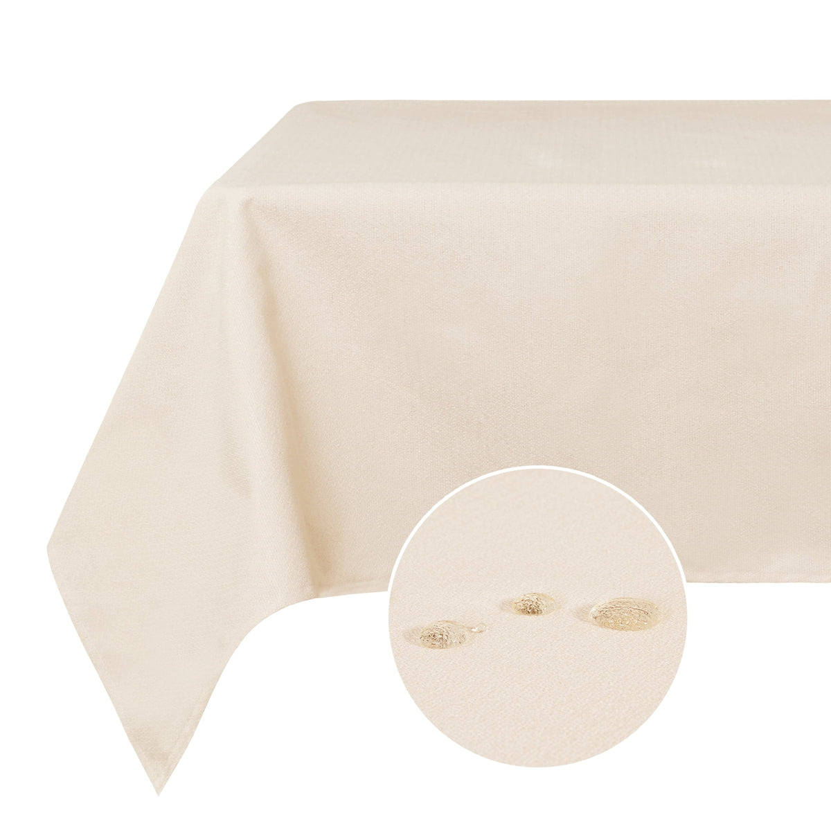Deconovo Square Tablecloth with Waterproof Finish, Easy-Clean Polyester Table Cover, 54 x 54 Inch, Dark Gray