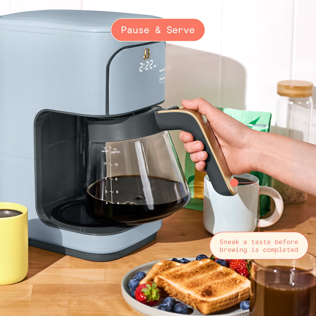 Beautiful by Drew Barrymore 12-Cup Programmable Coffee Maker, White Icing