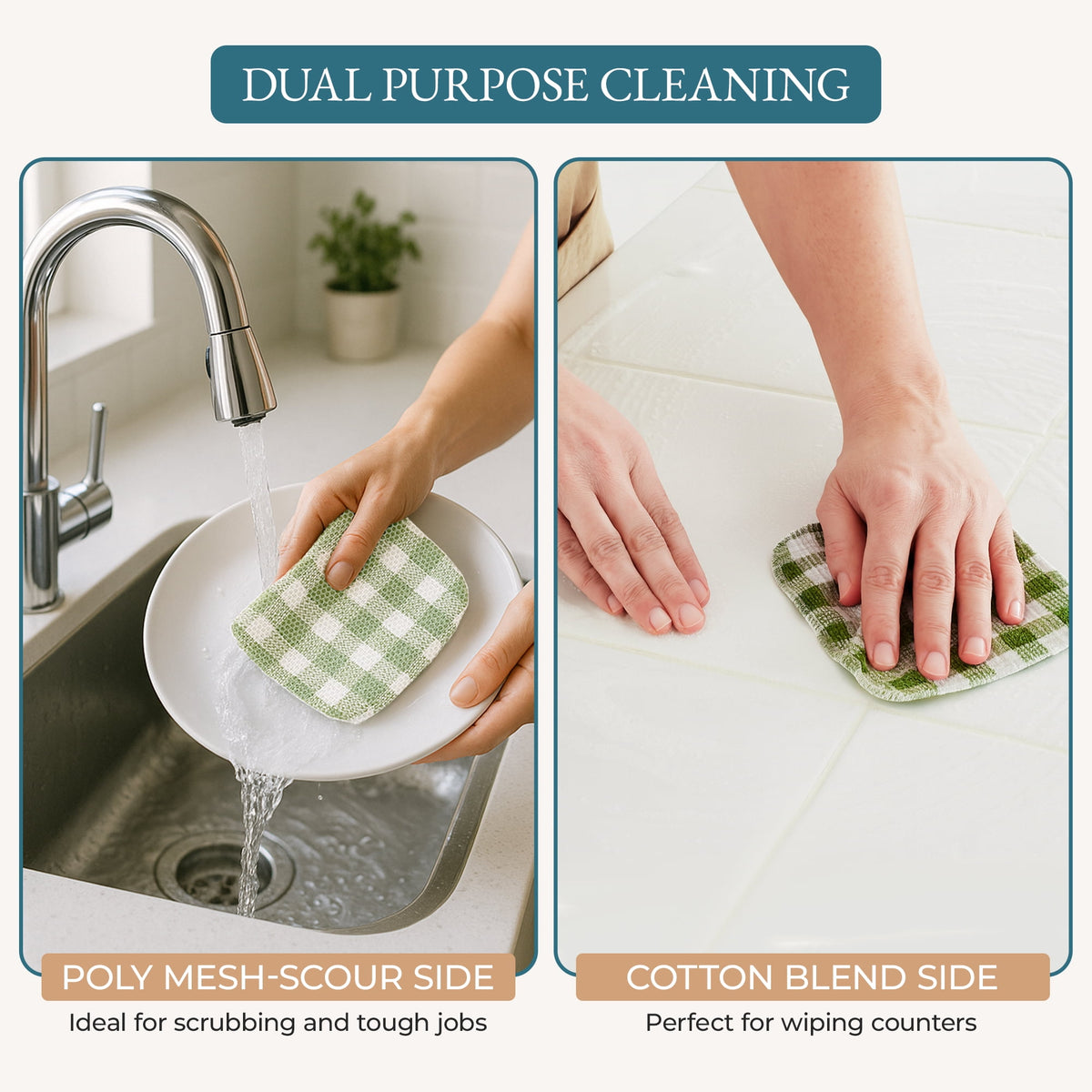20 Piece Kitchen Towel Set - Cotton Dish Towels, Heat Resistant Kitchen Mittens and Pot Holder Set, Apron for Women with Pockets , Absorbent Dish Towels for Kitchen Drying - Olive