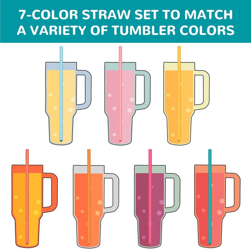 Tomorotec 12" Reusable Silicone Drinking Straws 15PCS with 2 Brushes, Compatible with Stanley Tumblers 40oz 30oz 20oz, Customizable for Various Drinkware, BPA-Free & Safe for Teeth (Morandi Colors)