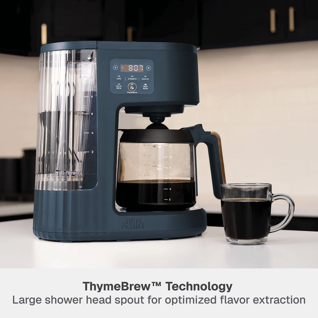 Thyme & Table 12-Cup Programmable Drip Coffee Maker, 60oz Water Reservoir, Atlantic Blue
