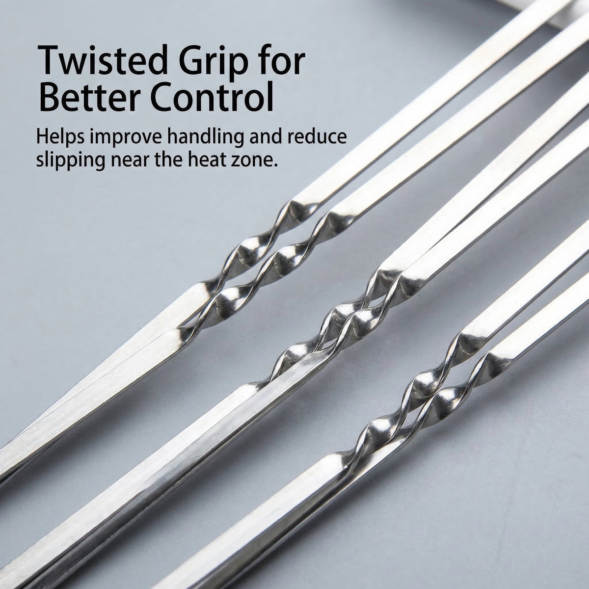 CNDRLEF 20PCS 13inch Stainless Steel BBQ Skewers, Reusable Grilling Skewer Sticks with Portable Tube Case for Outdoor Cooking & Barbecue Party