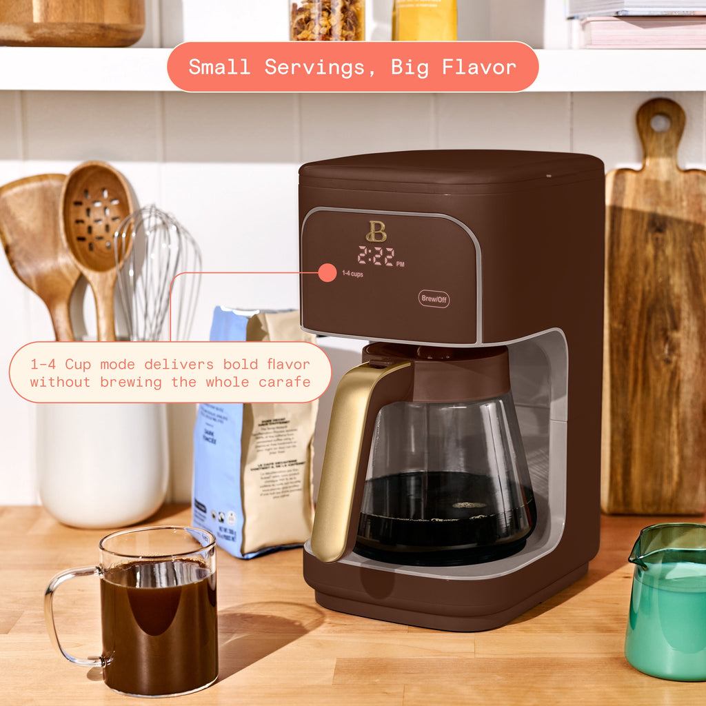 Beautiful by Drew Barrymore 12-Cup Programmable Coffee Maker, White Icing