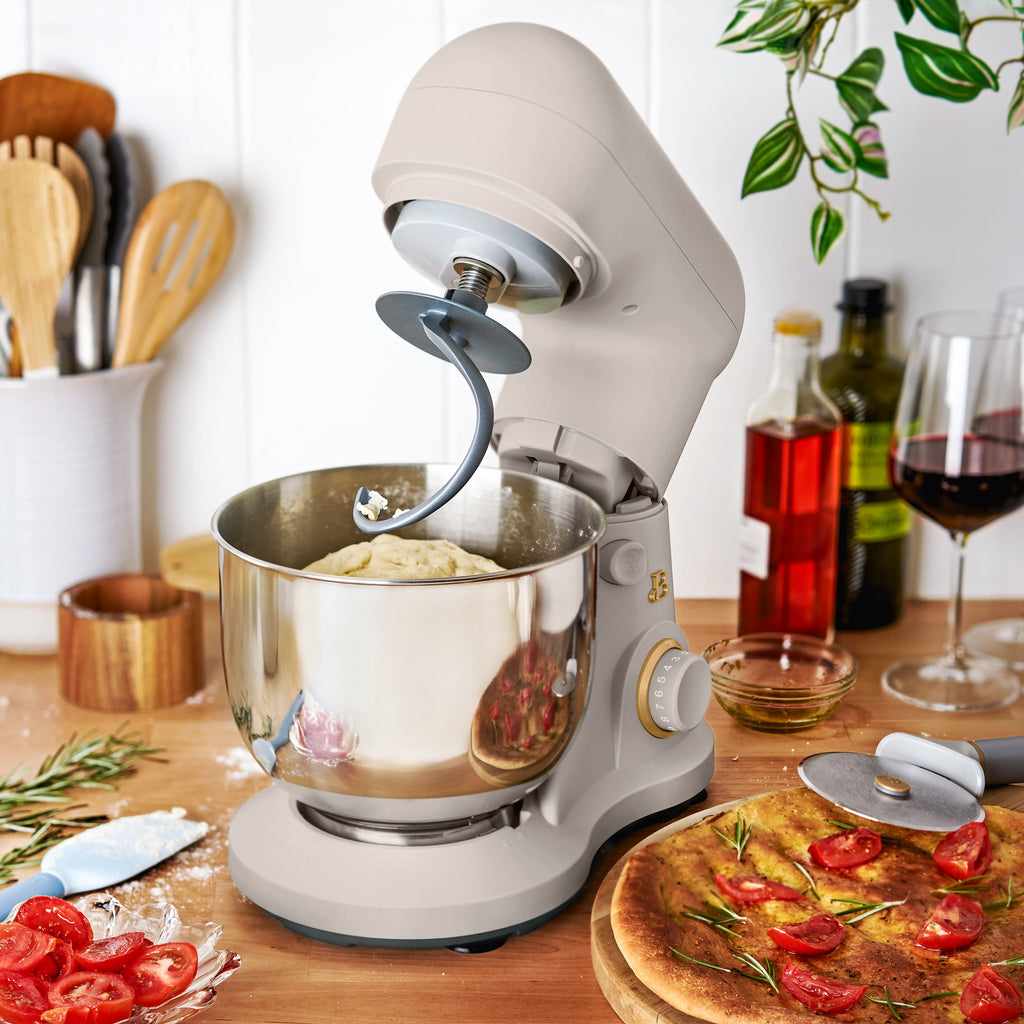 Beautiful 3.5 Qt Stand Mixer with Flat Beater, Dough Hook, Balloon Whisk, Chocolate by Drew Barrymore