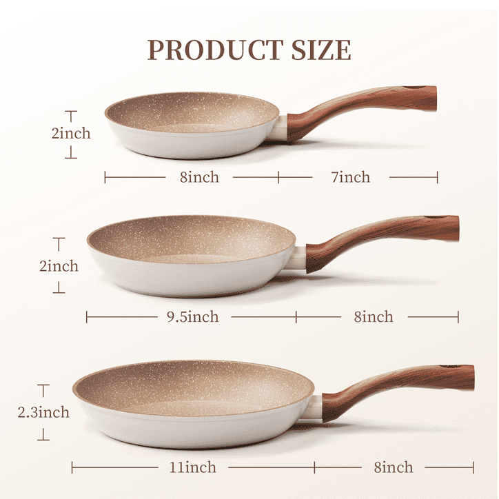 Innerwell 8-Inch Nonstick Granitic Frying Pan with Ergonomic Bakelite Handle