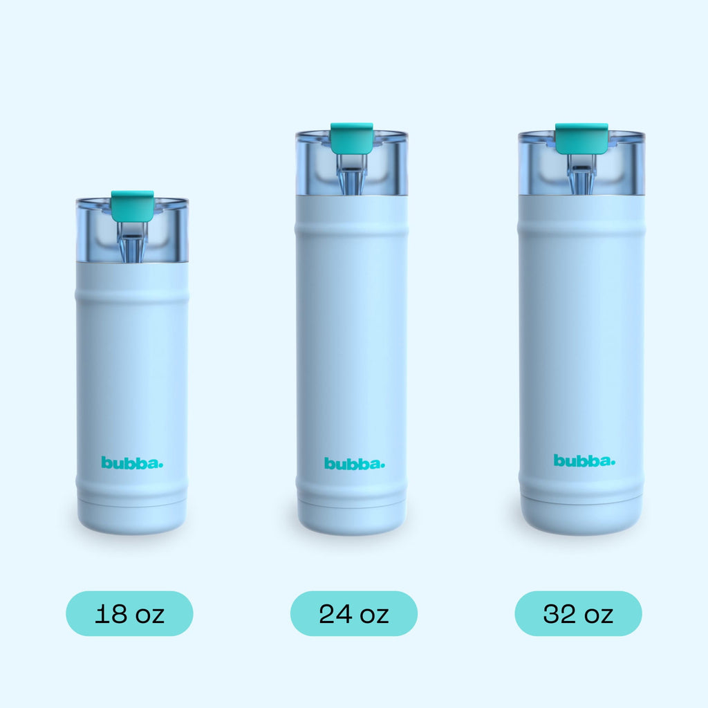 Bubba 24oz DualSip Insulated Stainless Steel Water Bottle with Straw & Sip Lid, Ocean Energy Blue/Purple