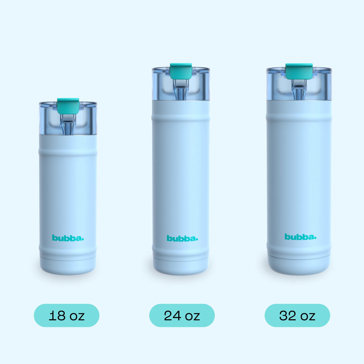 Bubba 24oz DualSip Insulated Stainless Steel Water Bottle with Straw & Sip Lid, Ocean Energy Blue/Purple