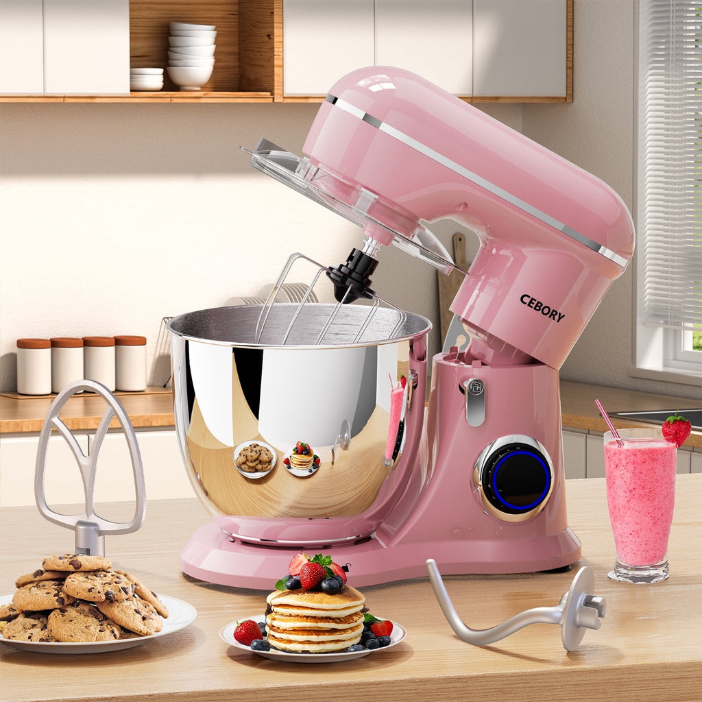 CEBORY 3-IN-1 Stand Mixer, 6.5 QT Tilt-Head 10-Speed Food Mixer, Kitchen Electric Mixer with Dough Hook, Beater, Whisk, Bowl for Most Home Cooks
