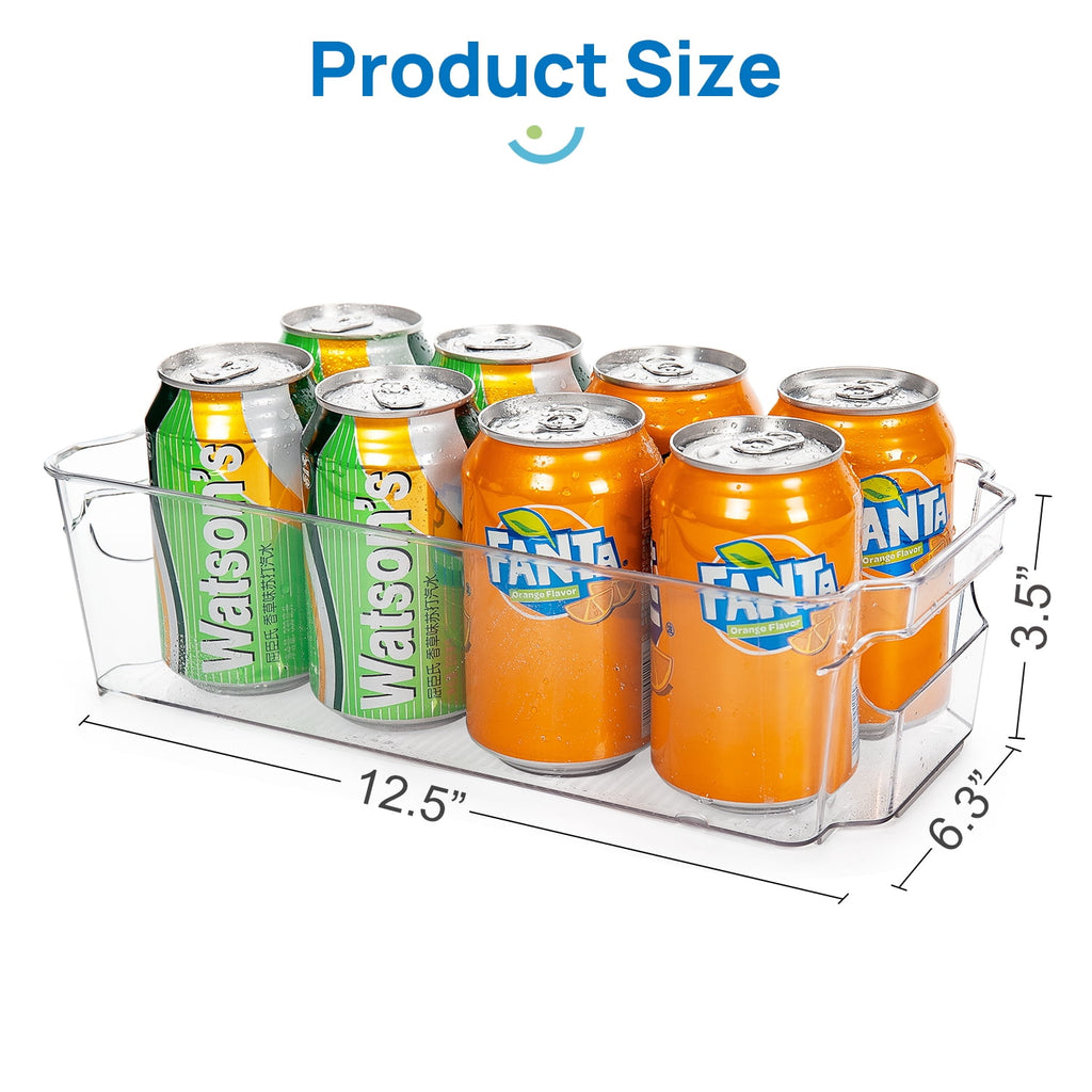Sindcom Set of 10 Fridge Organizer, Refrigerator Organizing Bins with Handles, BPA-Free Clear Plastic Fridge Storage Containers