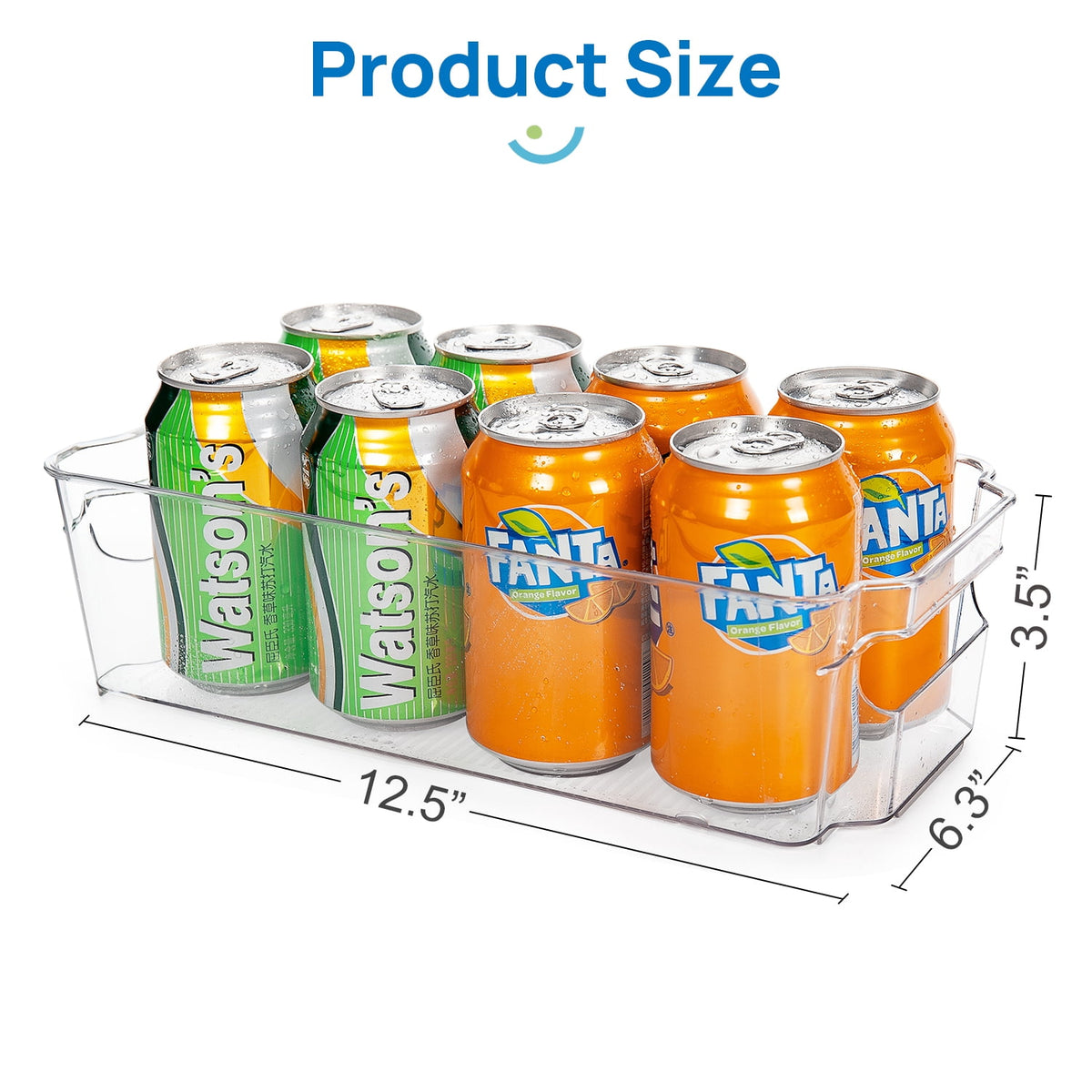 Sindcom Set of 10 Fridge Organizer, Refrigerator Organizing Bins with Handles, BPA-Free Clear Plastic Fridge Storage Containers