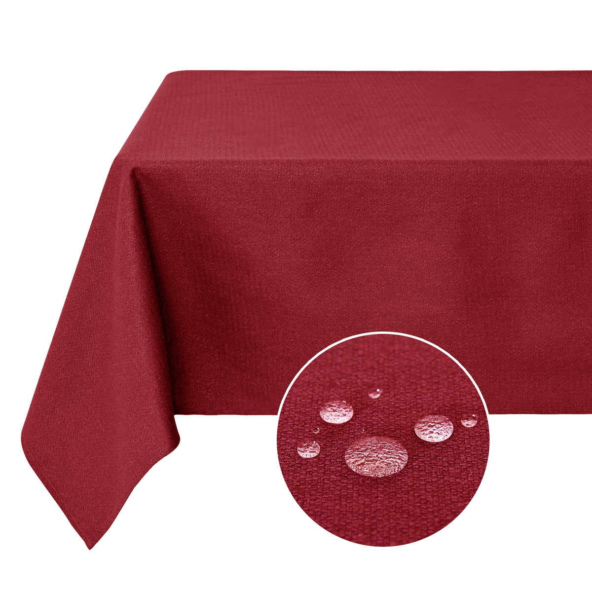 Deconovo Square Tablecloth with Waterproof Finish, Easy-Clean Polyester Table Cover, 54 x 54 Inch, Dark Gray
