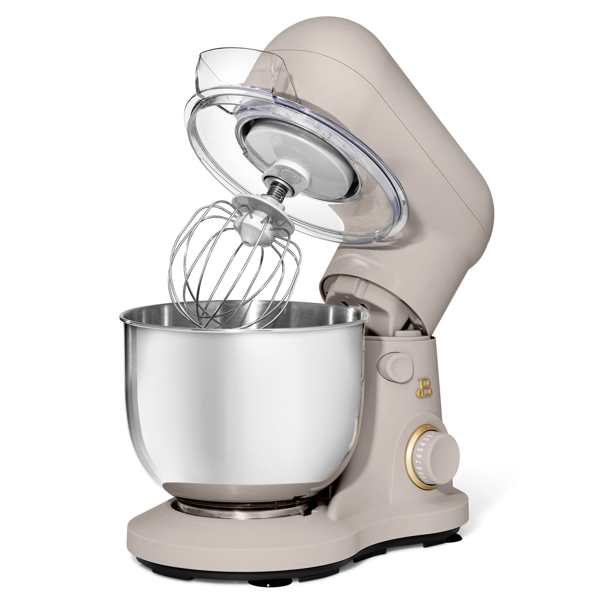 Beautiful 3.5 Qt Stand Mixer with Flat Beater, Dough Hook, Balloon Whisk, Chocolate by Drew Barrymore