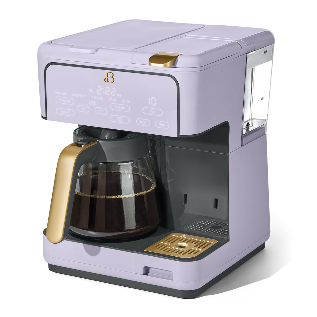 Beautiful by Drew Barrymore Multi-Brew 12-Cup Programmable Drip & Single-Serve Coffee Maker, White Icing