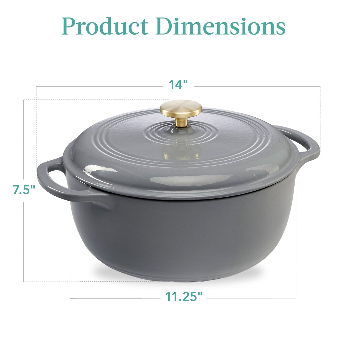 Best Choice Products 6 Quart Enamel Cast-Iron Dutch Oven, Heavy-Duty Cookware w/ Dual Handles, Lid - Cornflower Blue