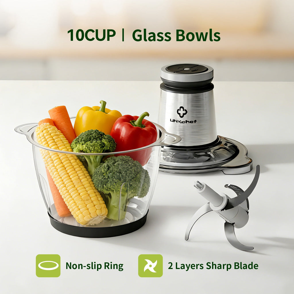 LINKChef 6-Cup Food Processor, Electric Food Chopper & Meat Grinder for Vegetables, Meat & Fruit，Dishwasher Safe