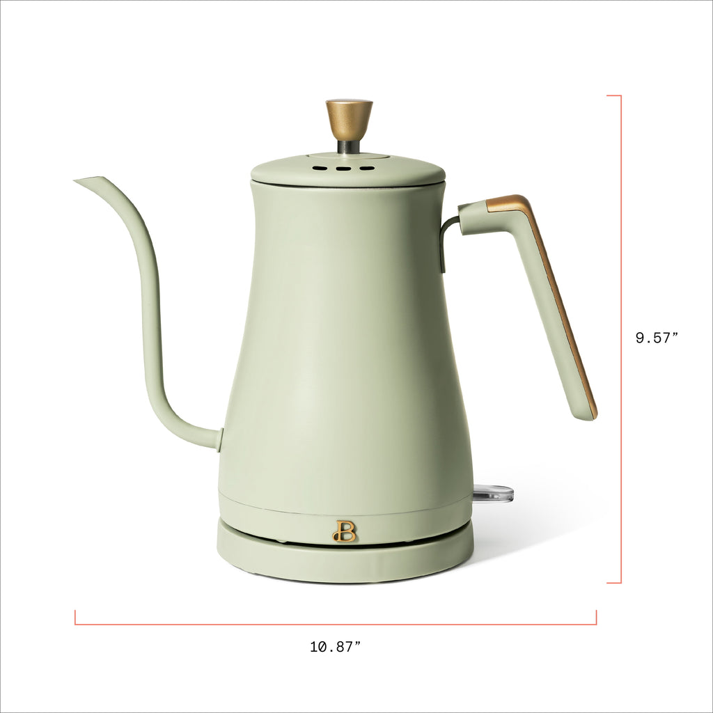 Beautiful 1-Liter Electric Gooseneck Kettle 1200 W, Chocolate by Drew Barrymore