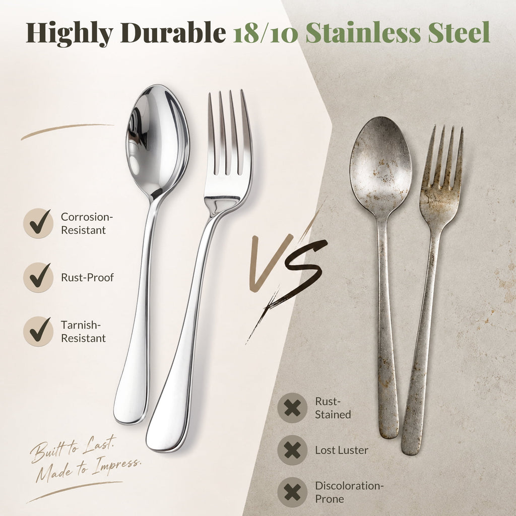 Astercook Dinner Fork Set, 24-Piece Premium Food-Grade Stainless Steel Forks Silverware, Mirror Polished & Dishwasher Safe, Heavy Duty Flatware Ideal for Kitchen, Restaurant & Party Use