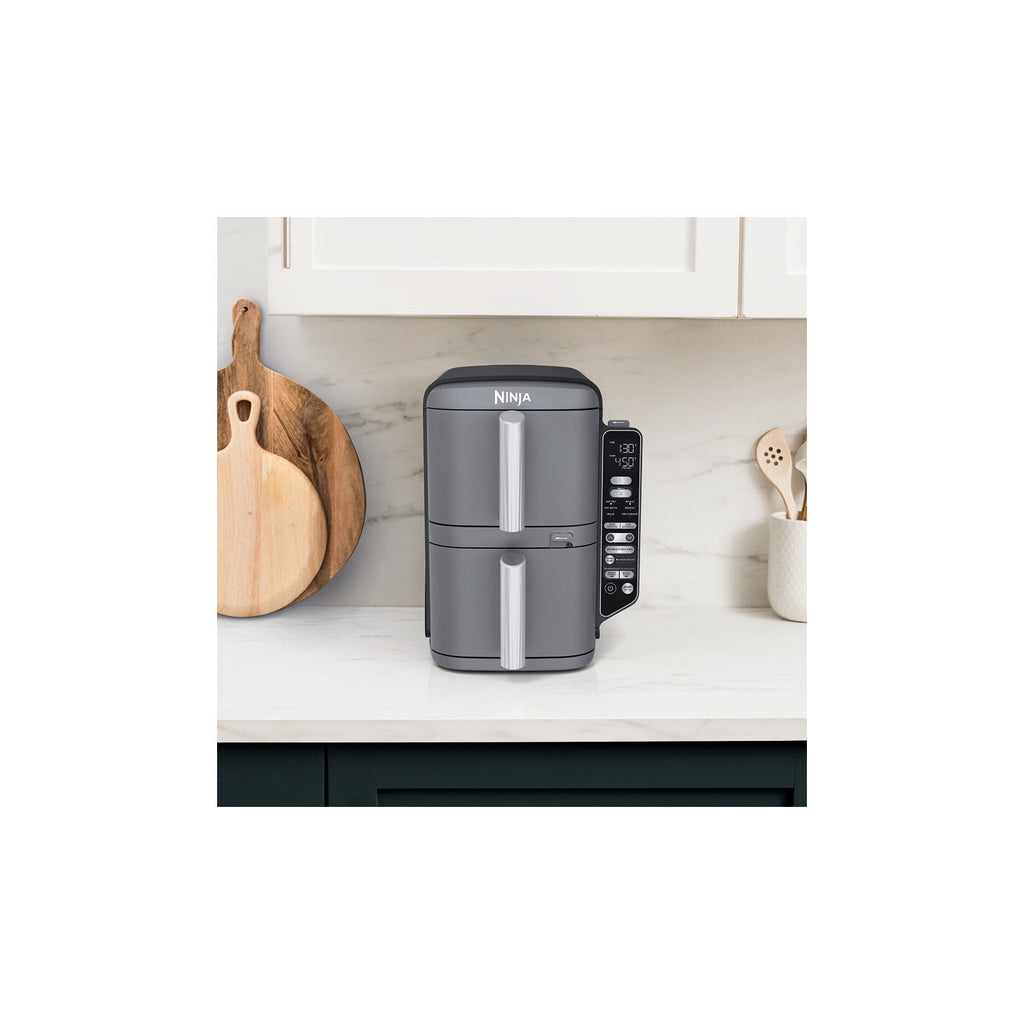 Ninja DoubleStack Smart XL Air Fryer 10-Qt, Smart Cook & Thermometer, 2 Baskets, Space Saving, SL451 Deep Gray