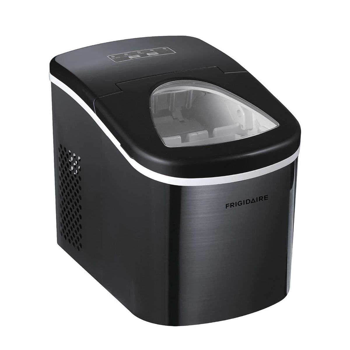 Frigidaire 26 lb. Bullet Ice Maker, Countertop Ice Machine with LED Control Panel, Red Stainless Steel