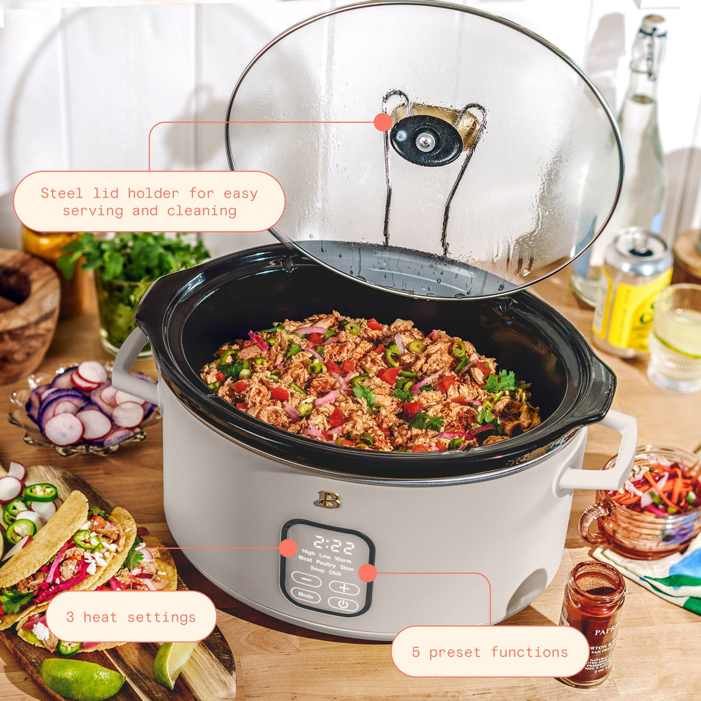 Beautiful 6 Qt Programmable Slow Cooker, Thyme Green by Drew Barrymore