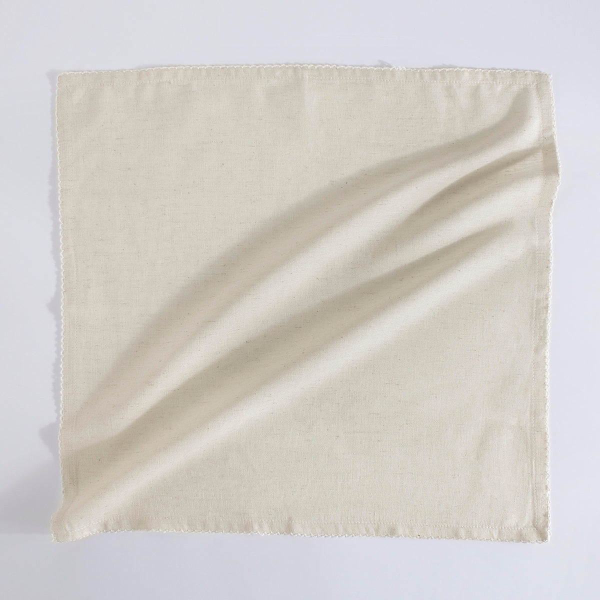 FINGERCRAFT Table Napkins, Cotton Cloth Napkin, Picot Edge, 20-inch, 12 Pack, Ivory