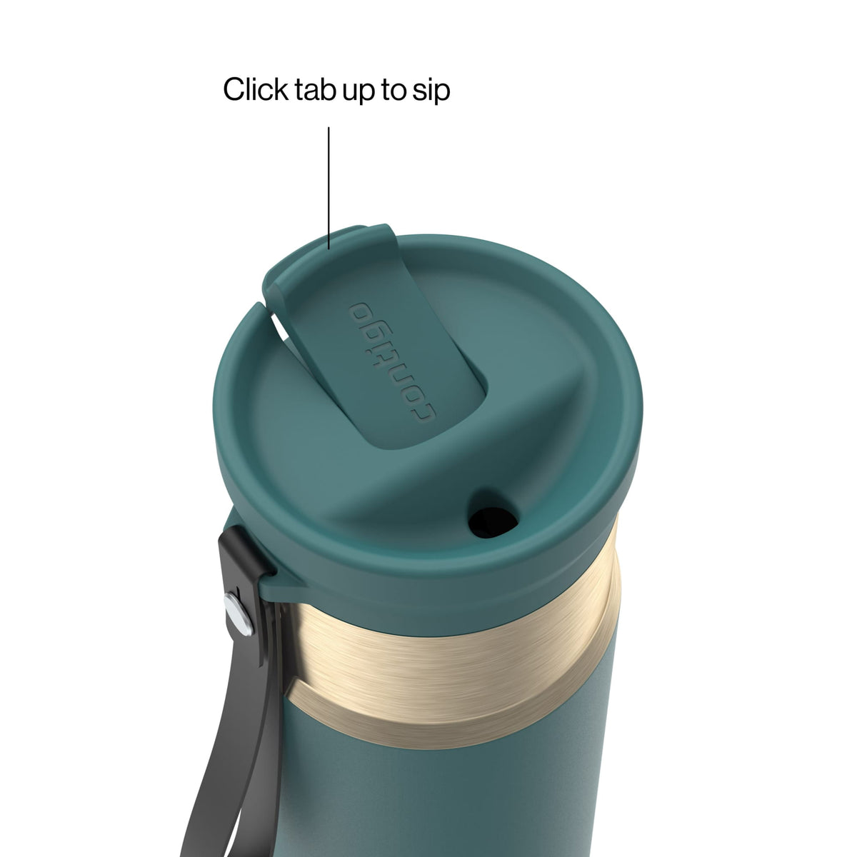Contigo 24oz SnapSeal Insulated Stainless Steel Water Bottle with Straw, Licorice Black/Bronze
