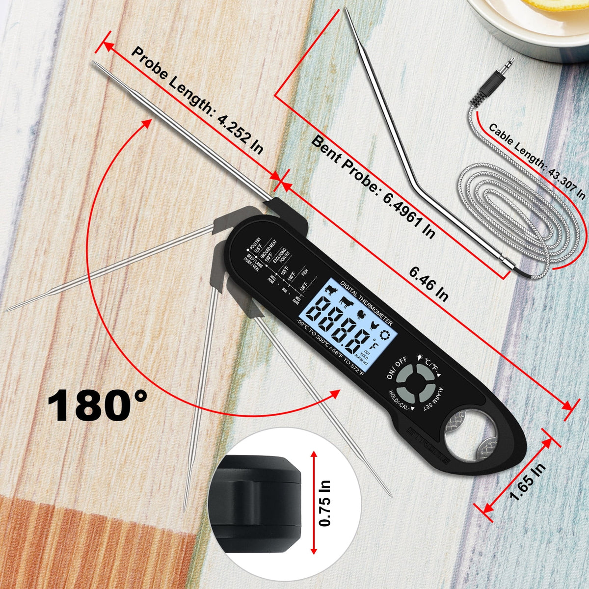 AGCAN Digital Meat Thermometer Instant Read Food Thermometers for BBQ Grilling Cooking