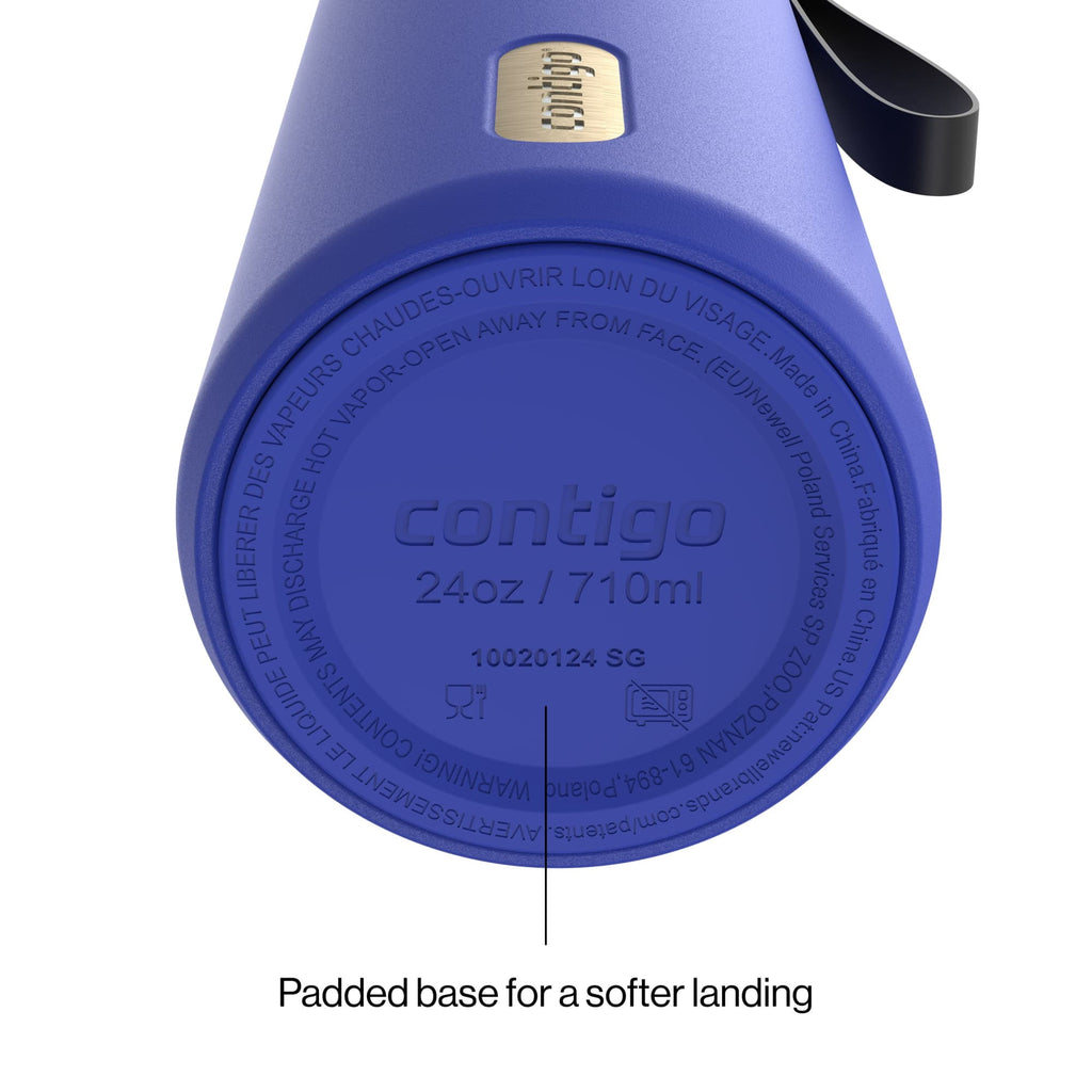 Contigo 24oz DualSip Insulated Stainless Steel Water Bottle with Built-In Straw and Drink Opening, Abyss Blue/Silver