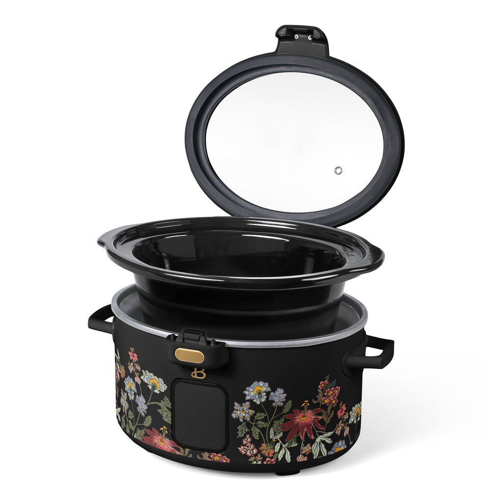 Beautiful 4 Qt Digital Slow Cooker with Hinged Locking Lid, Thyme Green by Drew Barrymore
