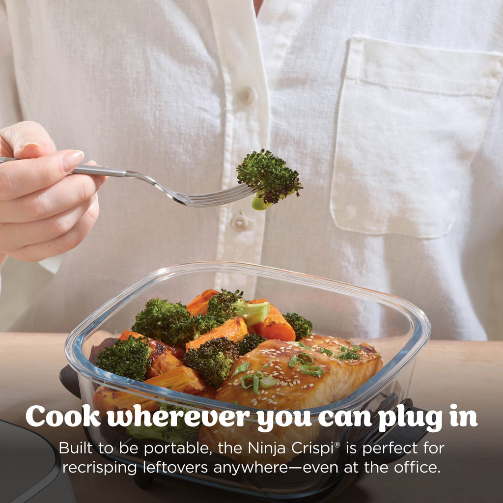 Ninja Crispi Glass Air Fryer 4-Qt, 4-in-1, Air Fry Bake Recrisp, Portable, Dishwasher Safe, FN101GY Cyberspace