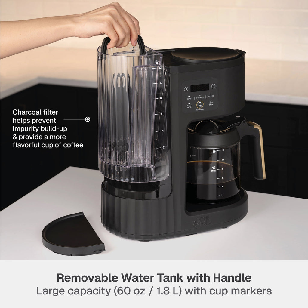 Thyme & Table 12-Cup Programmable Drip Coffee Maker, 60oz Water Reservoir, Atlantic Blue