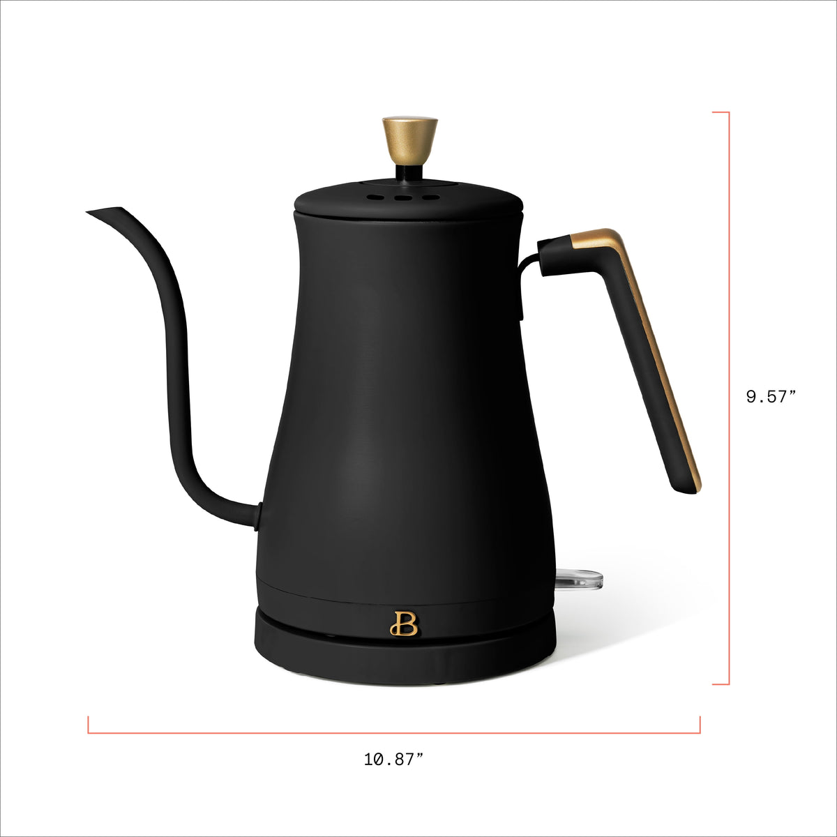 Beautiful 1-Liter Electric Gooseneck Kettle 1200 W, Chocolate by Drew Barrymore