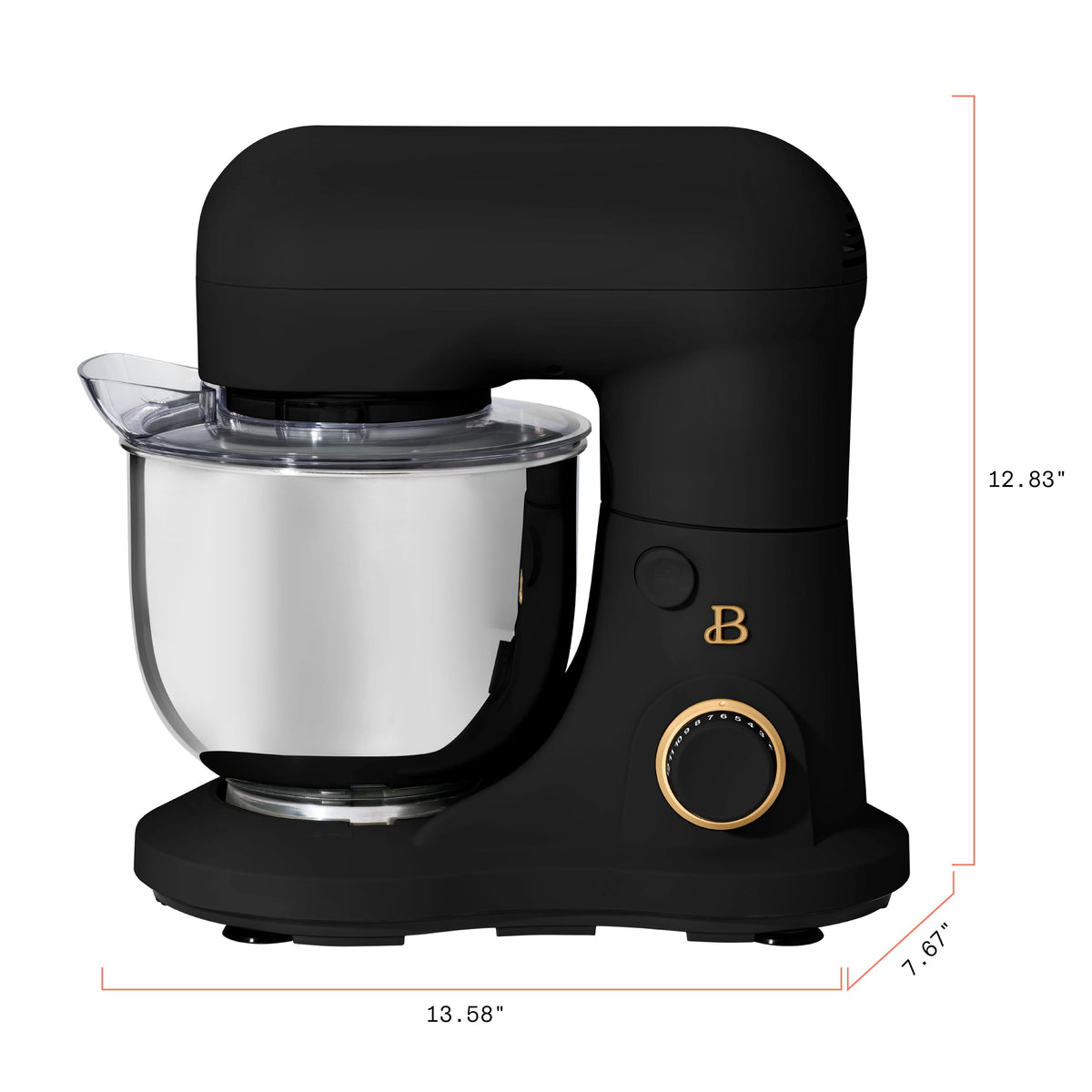 Beautiful 3.5 Qt Stand Mixer with Flat Beater, Dough Hook, Balloon Whisk, Chocolate by Drew Barrymore